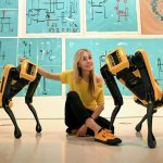 „Idomított” robotkutyákkal fest egy lengyel művésznő