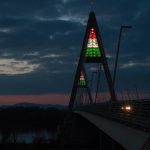 Március 15-e alkalmából idén először a Megyeri híd is nemzeti színekbe öltözik
